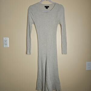 Club Monaco Grey Slim Long Sleeve Wool Sweater Dress Size XS